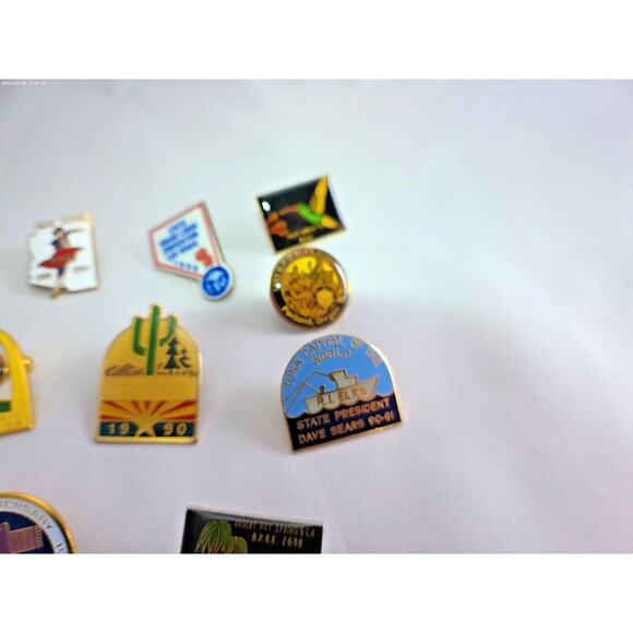 Vintage BPOE Elks Lodge Lapel Hat Vest Pins Pinback West Coast Lot Of 9 Enamel - Picture 4 of 4